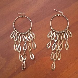 Stella & Dot gold statement earrings